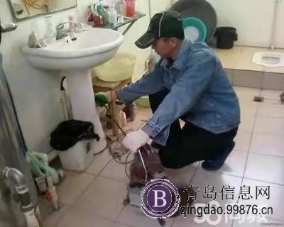青岛市北投下水道 马桶疏通 机械投下水古力